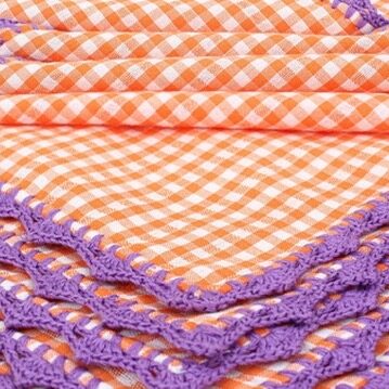 Napkins karo orange violet